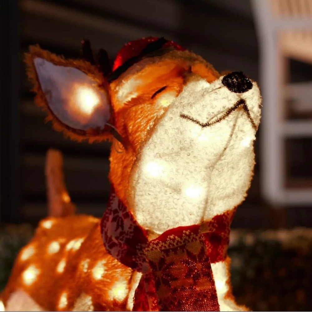 22" LED Leaping Corgi Dog Light Tinsel Yard Decor Christmas Indoor Outdoor New